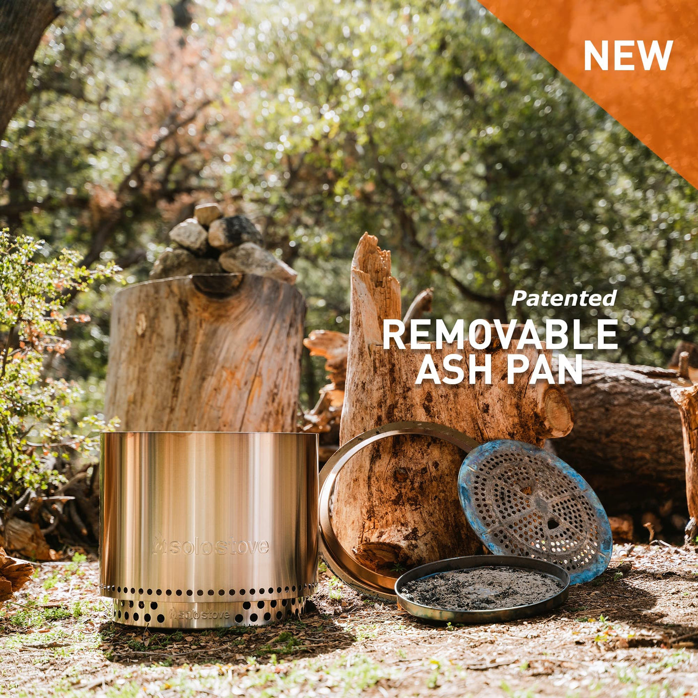 Solo Stove Bonfire with Stand | 19.5" Smokeless Fire Pit, Removable Ash Pan | Portable Stainless Steel Wood Burning Outdoor Fireplace, Ideal for 4–6 People, 21.75 lbs
