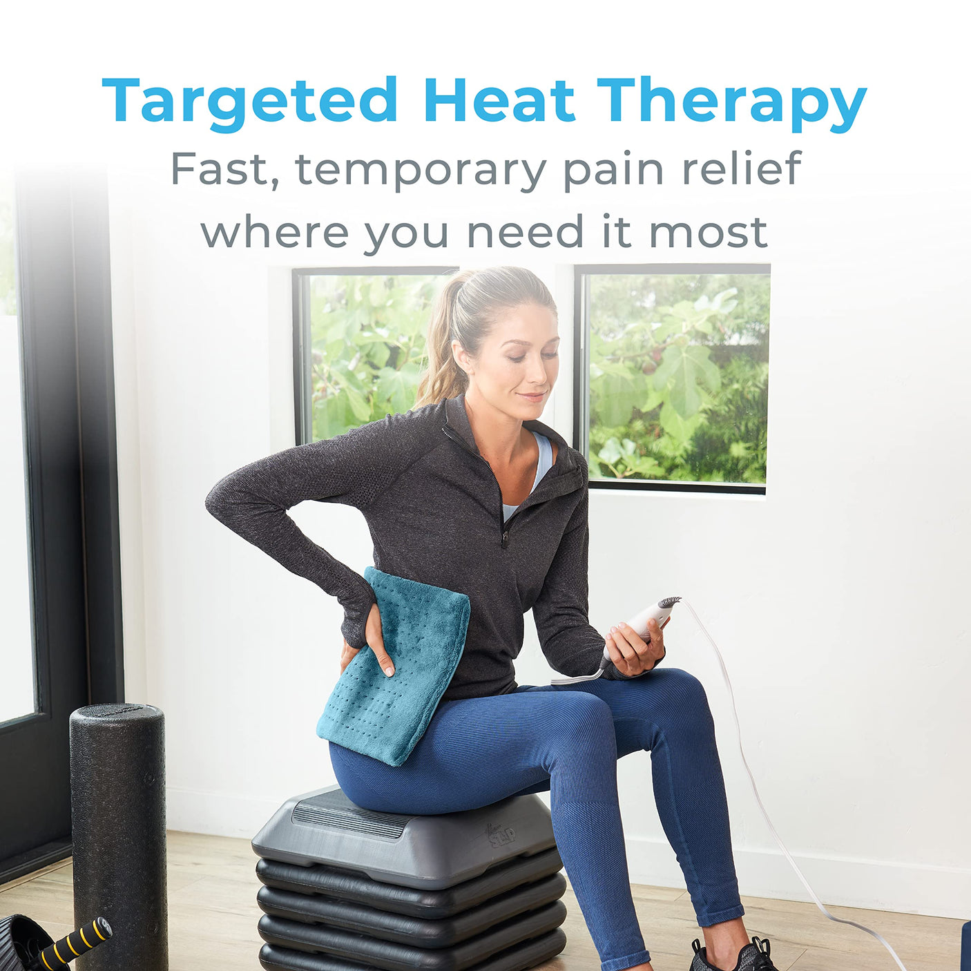Pure Enrichment® PureRelief® XL Heating Pad - 12" x 24" Electric Heating Pad for Back Pain & Cramps, 6 Heat Settings, Soft Machine Wash Fabric, Auto-Off & Moist Heat (Charcoal Gray)
