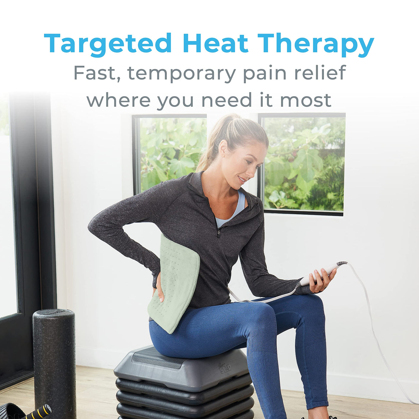 Pure Enrichment® PureRelief® XL Heating Pad - 12" x 24" Electric Heating Pad for Back Pain & Cramps, 6 Heat Settings, Soft Machine Wash Fabric, Auto-Off & Moist Heat (Charcoal Gray)