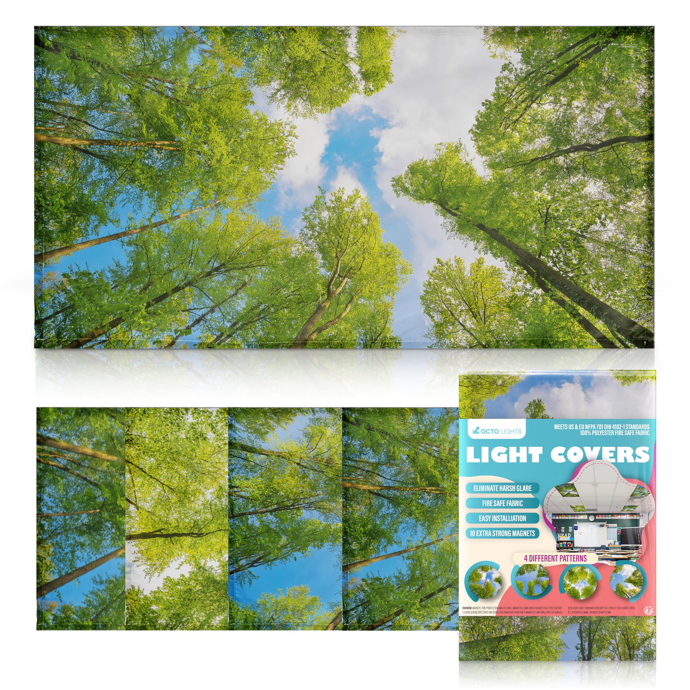 Magnetic Fluorescent Light Covers for Ceiling Lights - Astronomy Cover for Fluorescent & LED Fixture - Must Haves for Teacher Supplies - Classroom, Home, Office Decor - Shield Overhead Lighting