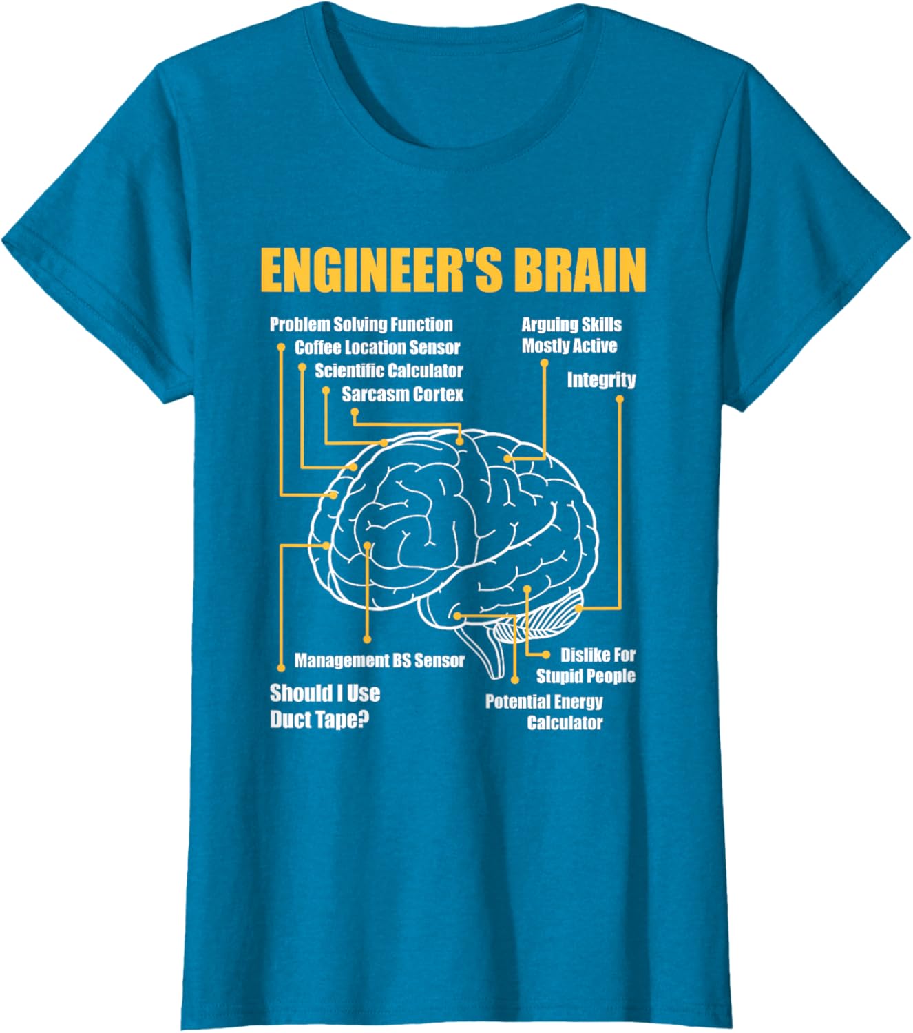 Engineer's Brain - Funny Sarcastic Engineering Gift Short Sleeve T-Shirt