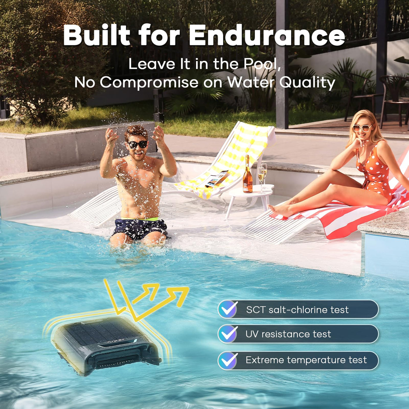 AIPER Surfer S2 Robotic Solar Pool Skimmer with APP Support, 24/7 Cleaning, Dual Charging Modes, Smart Obstacle Avoidance, Ideal for Most Swimming Pool Types - Build Your Ideas
