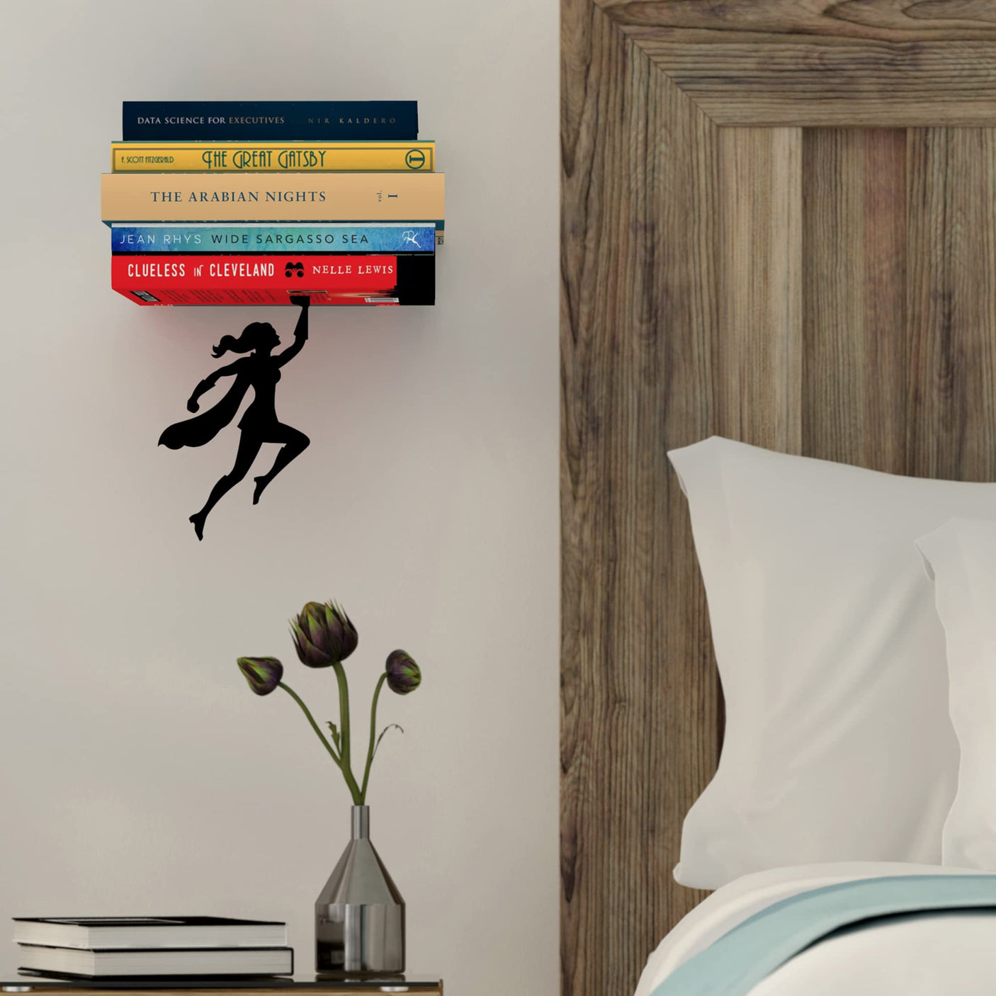 Artori Design Floating Bookshelf for Kids, Invisible Metal Book Shelf, Wall Decore Bookshelf for Book Lovers (Superhero) - Build Your Ideas