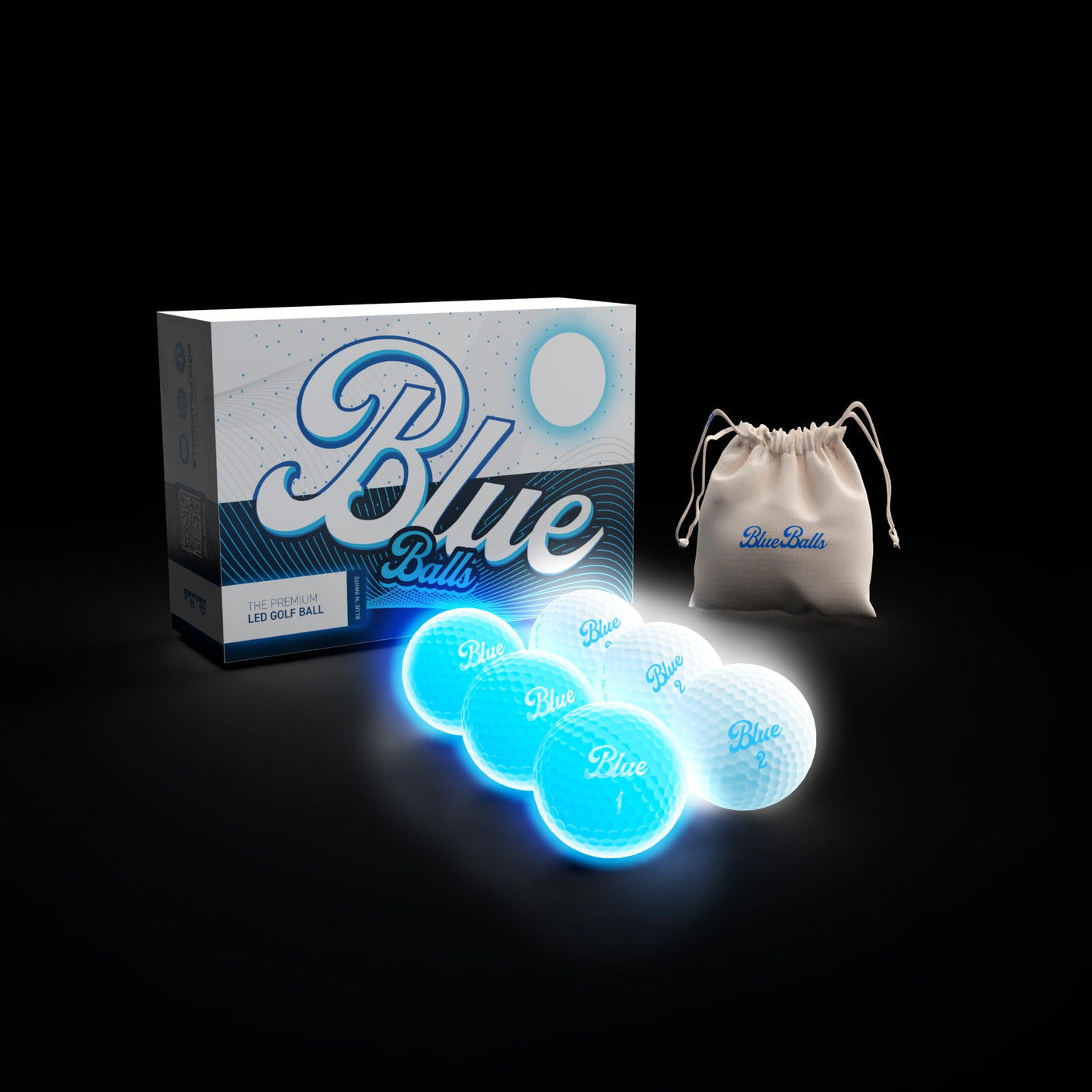 Blue Balls Premium LED Light Up Golf Balls | Glow in The Dark | Night Golf | Funny Gift | Bachelor Party - Build Your Ideas