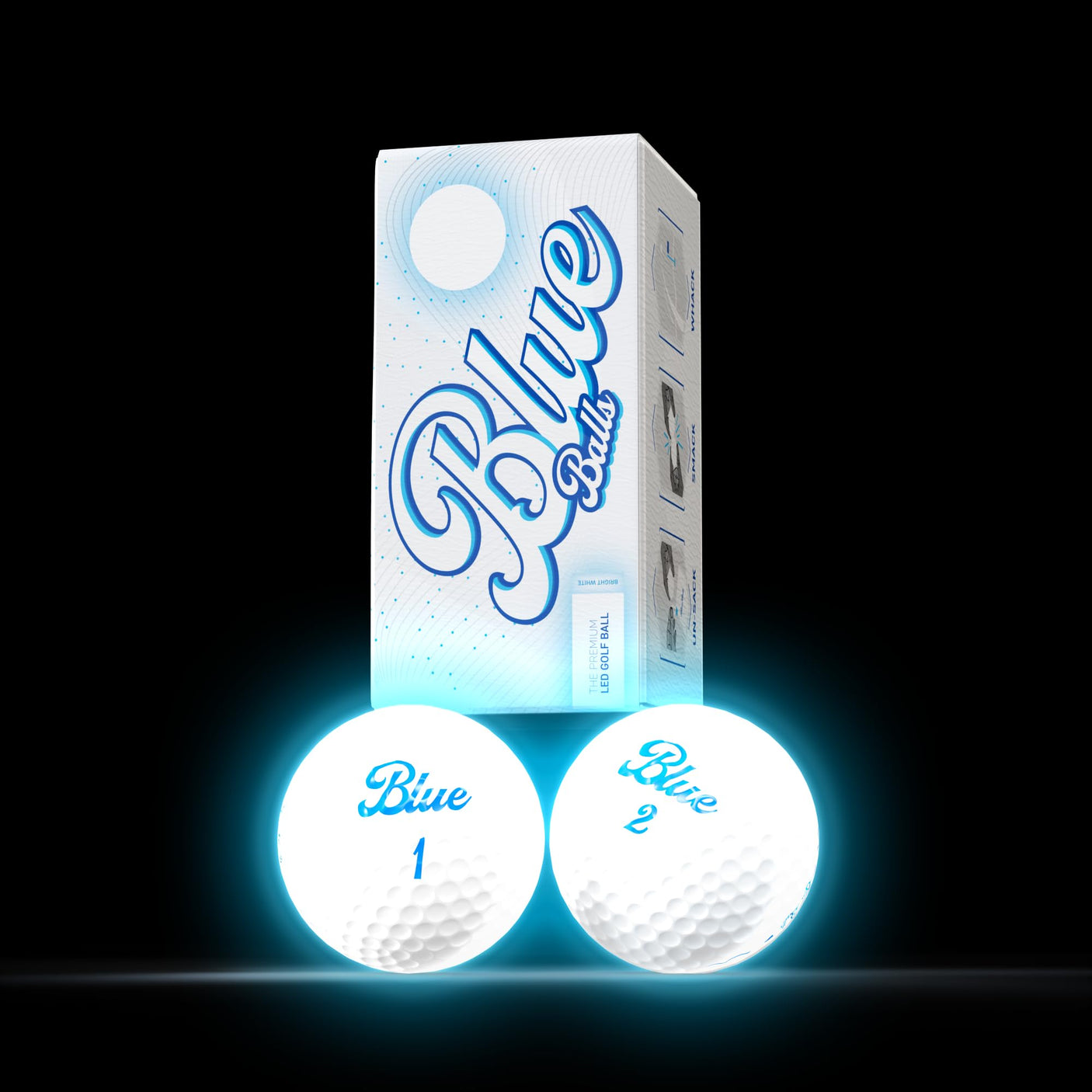 Blue Balls Premium LED Light Up Golf Balls | Glow in The Dark | Night Golf | Funny Gift | Bachelor Party - Build Your Ideas
