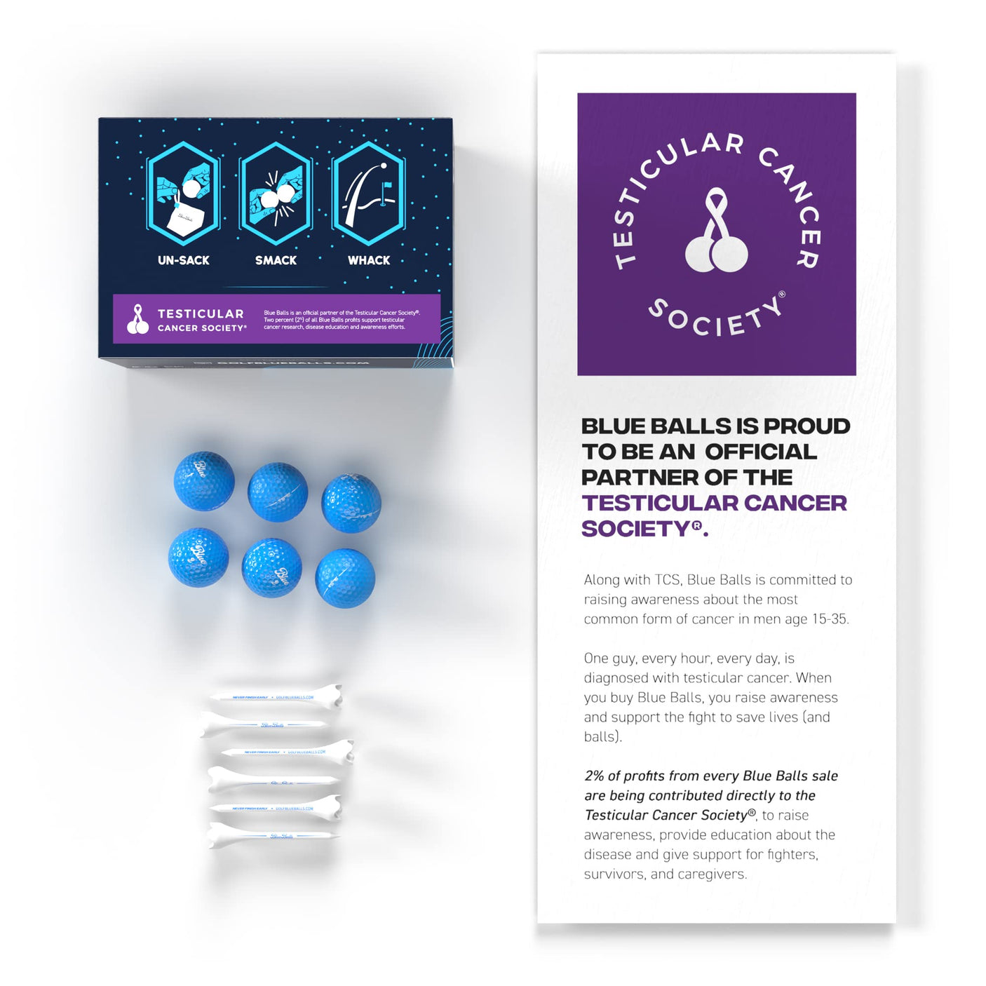 Blue Balls Premium LED Light Up Golf Balls | Glow in The Dark | Night Golf | Funny Gift | Bachelor Party - Build Your Ideas