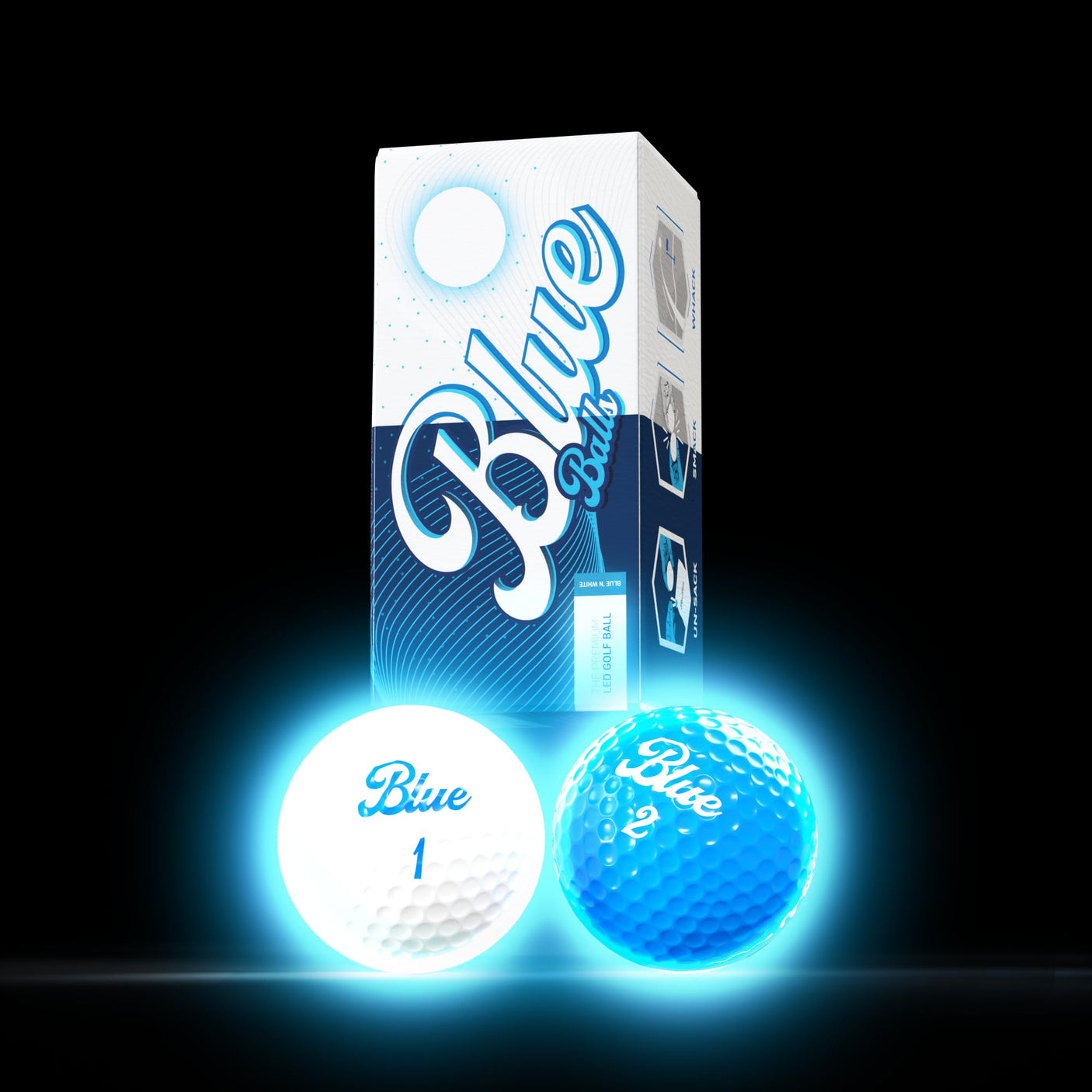 Blue Balls Premium LED Light Up Golf Balls | Glow in The Dark | Night Golf | Funny Gift | Bachelor Party - Build Your Ideas