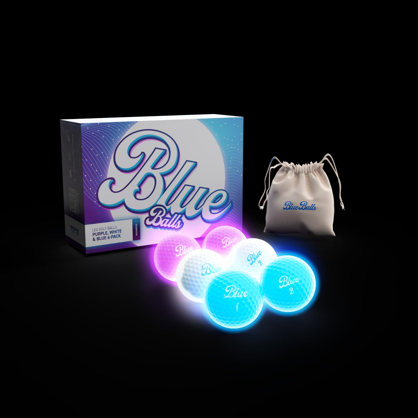Blue Balls Premium LED Light Up Golf Balls | Glow in The Dark | Night Golf | Funny Gift | Bachelor Party - Build Your Ideas