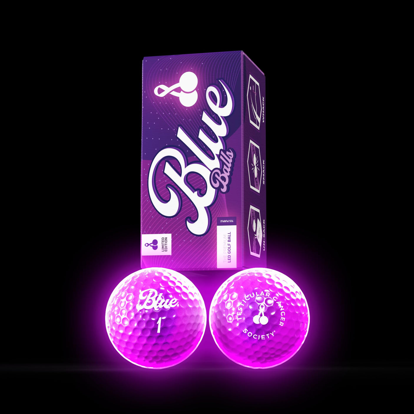 Blue Balls Premium LED Light Up Golf Balls | Glow in The Dark | Night Golf | Funny Gift | Bachelor Party - Build Your Ideas