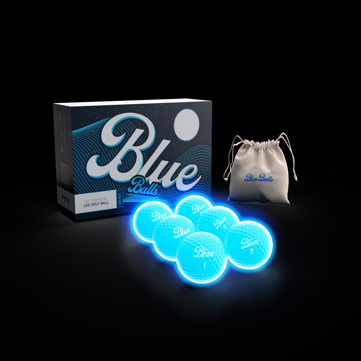 Blue Balls Premium LED Light Up Golf Balls | Glow in The Dark | Night Golf | Funny Gift | Bachelor Party - Build Your Ideas