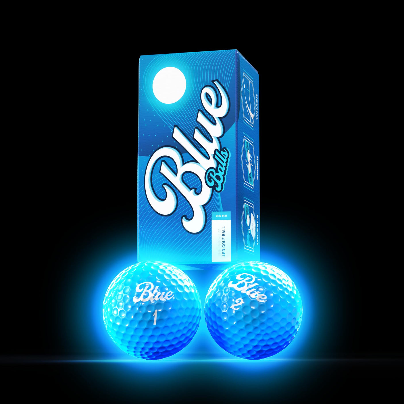 Blue Balls Premium LED Light Up Golf Balls | Glow in The Dark | Night Golf | Funny Gift | Bachelor Party - Build Your Ideas