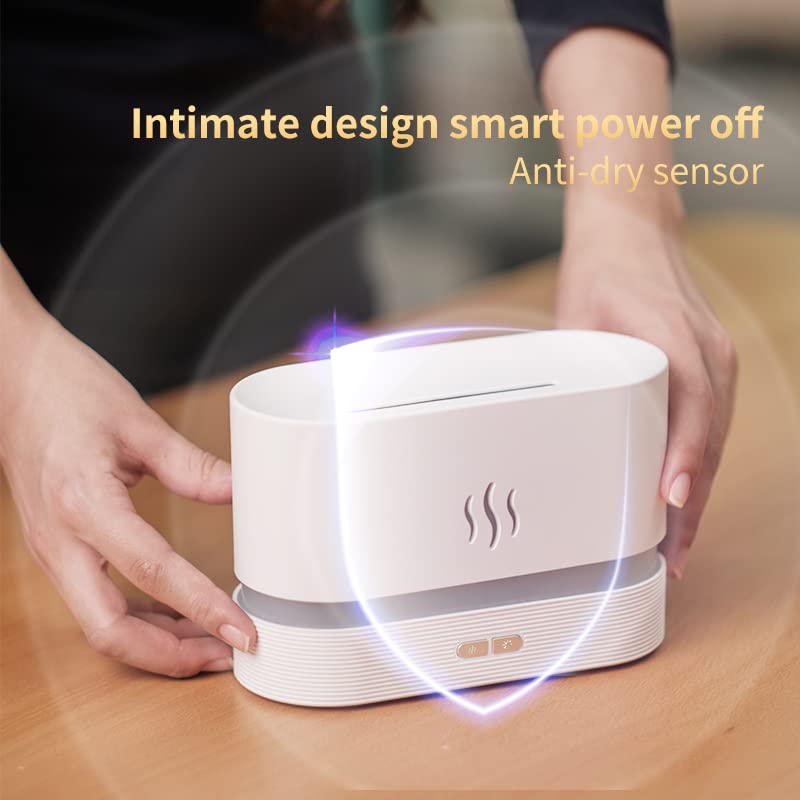 Colorful Flame Air Aroma Diffuser Humidifier, Upgraded 7 Flame Colors Noiseless Essential Oil Diffuser for Home,Office,Yoga with Auto - Off Protection 180mL (8Hours Black) - Build Your Ideas