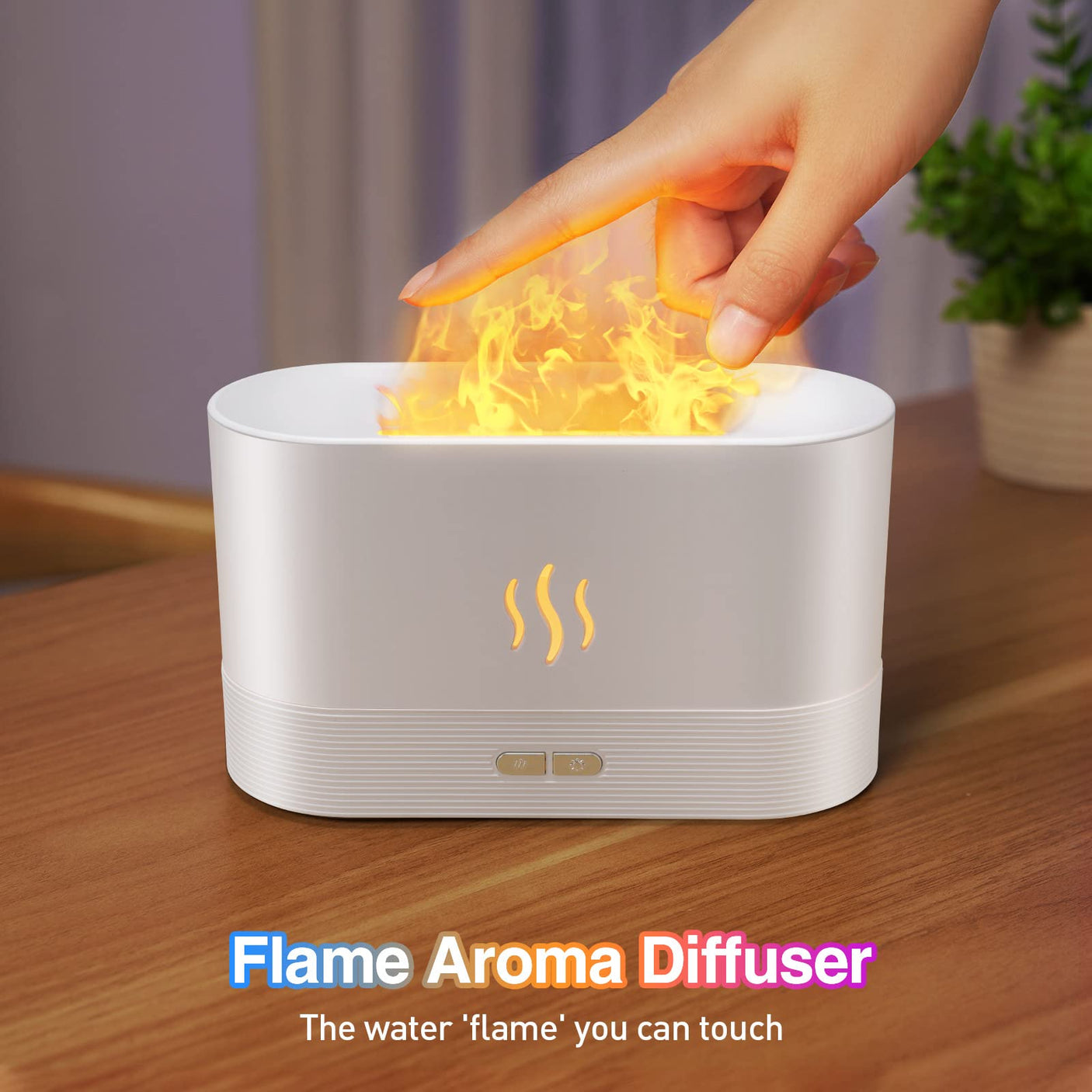 Colorful Flame Air Aroma Diffuser Humidifier, Upgraded 7 Flame Colors Noiseless Essential Oil Diffuser for Home,Office,Yoga with Auto - Off Protection 180mL (8Hours Black) - Build Your Ideas