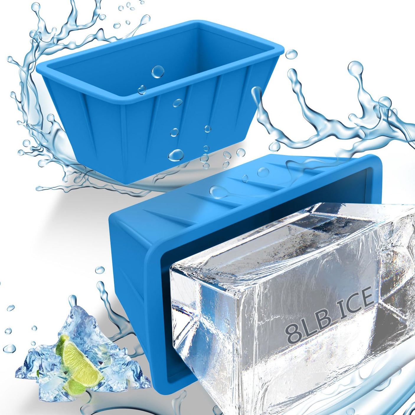 Extra Large Ice Cube Molds 4Pack 32LB Silicone Large Ice Cube Molds for Cold Plunge Tub,Reusable Ice Cube Trays for Freezer,Ice Block Molds for Home Ice Baths,Cold Plunge Accessories,Ice Bath Chiller - Build Your Ideas