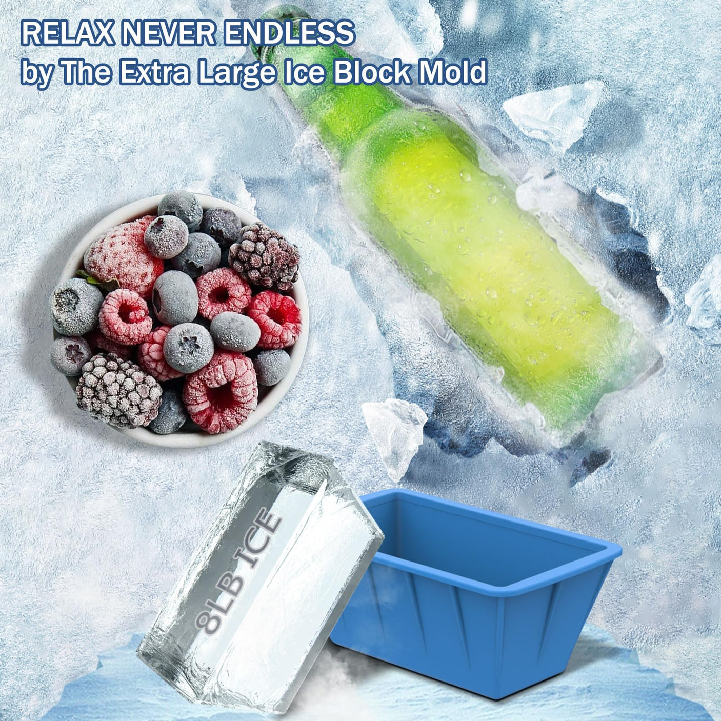 Extra Large Ice Cube Molds 4Pack 32LB Silicone Large Ice Cube Molds for Cold Plunge Tub,Reusable Ice Cube Trays for Freezer,Ice Block Molds for Home Ice Baths,Cold Plunge Accessories,Ice Bath Chiller - Build Your Ideas