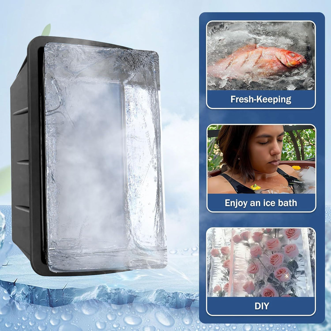 Extra Large Ice Cube Molds 4Pack 32LB Silicone Large Ice Cube Molds for Cold Plunge Tub,Reusable Ice Cube Trays for Freezer,Ice Block Molds for Home Ice Baths,Cold Plunge Accessories,Ice Bath Chiller - Build Your Ideas