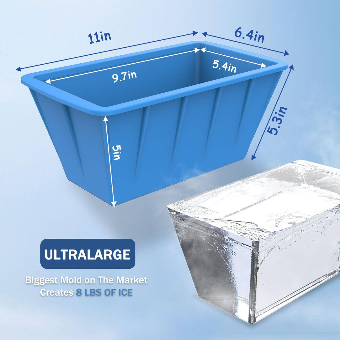 Extra Large Ice Cube Molds 4Pack 32LB Silicone Large Ice Cube Molds for Cold Plunge Tub,Reusable Ice Cube Trays for Freezer,Ice Block Molds for Home Ice Baths,Cold Plunge Accessories,Ice Bath Chiller - Build Your Ideas