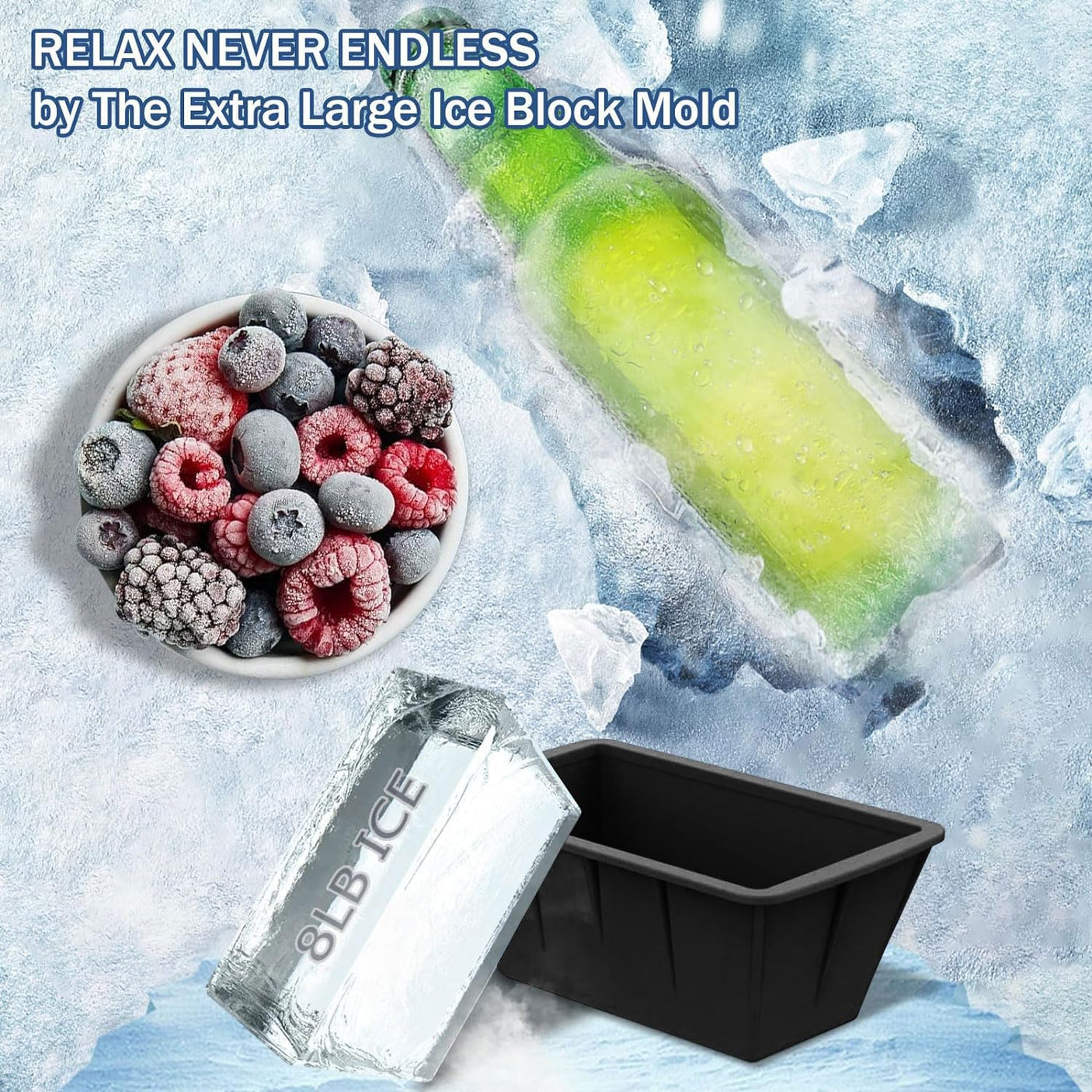 Extra Large Ice Cube Molds 4Pack 32LB Silicone Large Ice Cube Molds for Cold Plunge Tub,Reusable Ice Cube Trays for Freezer,Ice Block Molds for Home Ice Baths,Cold Plunge Accessories,Ice Bath Chiller - Build Your Ideas