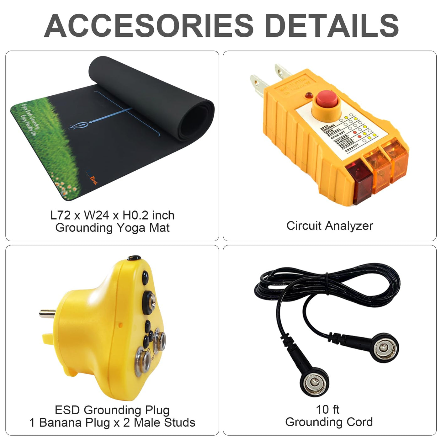 Grounding Yoga Mat, 72x24inch, Earthing Sleep Pad for Physical Therapy, Exercise & Workout Non Slip Mat, Reduce Anxiety and Improve Sleep - Build Your Ideas