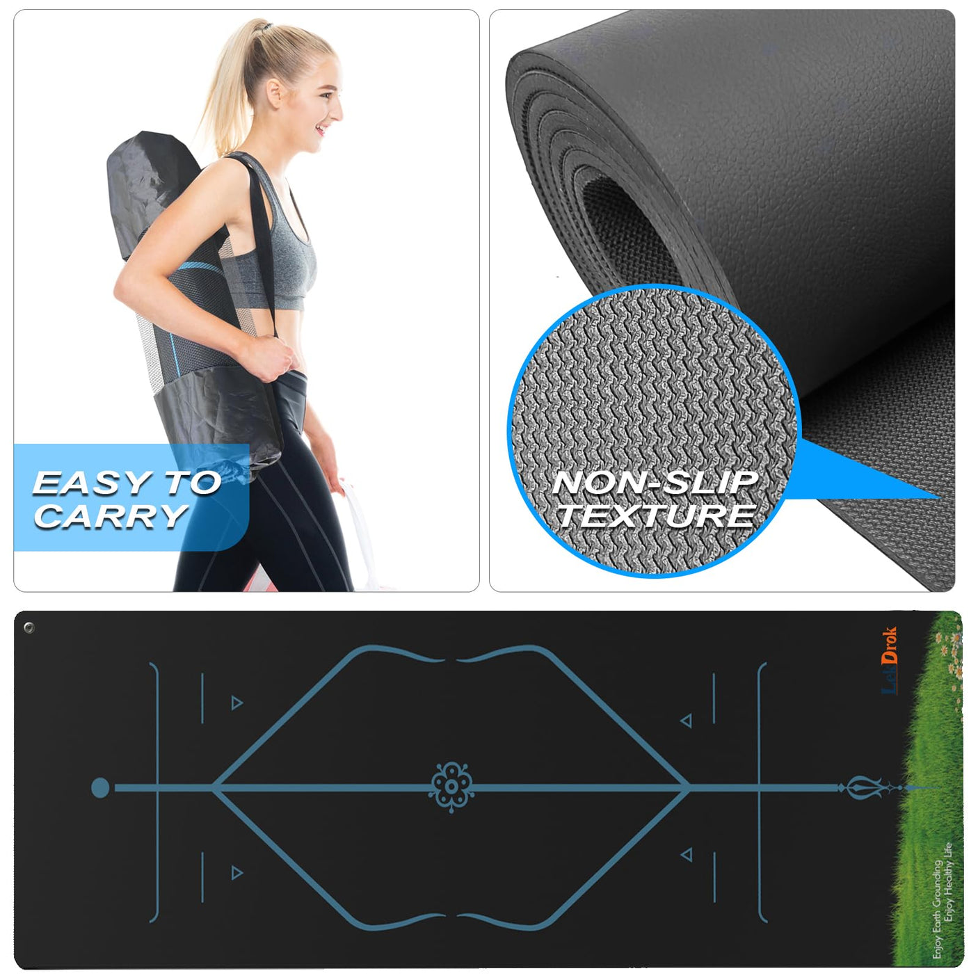 Grounding Yoga Mat, 72x24inch, Earthing Sleep Pad for Physical Therapy, Exercise & Workout Non Slip Mat, Reduce Anxiety and Improve Sleep - Build Your Ideas