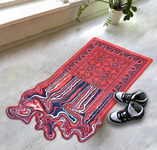 Melting Rug 2x3 Oriental Design Melting Area Rug Machine Washable Traditional Carpet Nonslip Mat Scandinavian Melting Rug for Living Room Bedroom Kitchen Abstract Rug Fabric Surface - Build Your Ideas