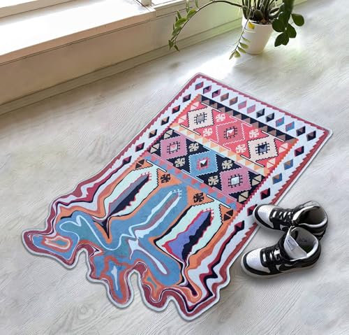 Melting Rug 2x3 Oriental Design Melting Area Rug Machine Washable Traditional Carpet Nonslip Mat Scandinavian Melting Rug for Living Room Bedroom Kitchen Abstract Rug Fabric Surface - Build Your Ideas