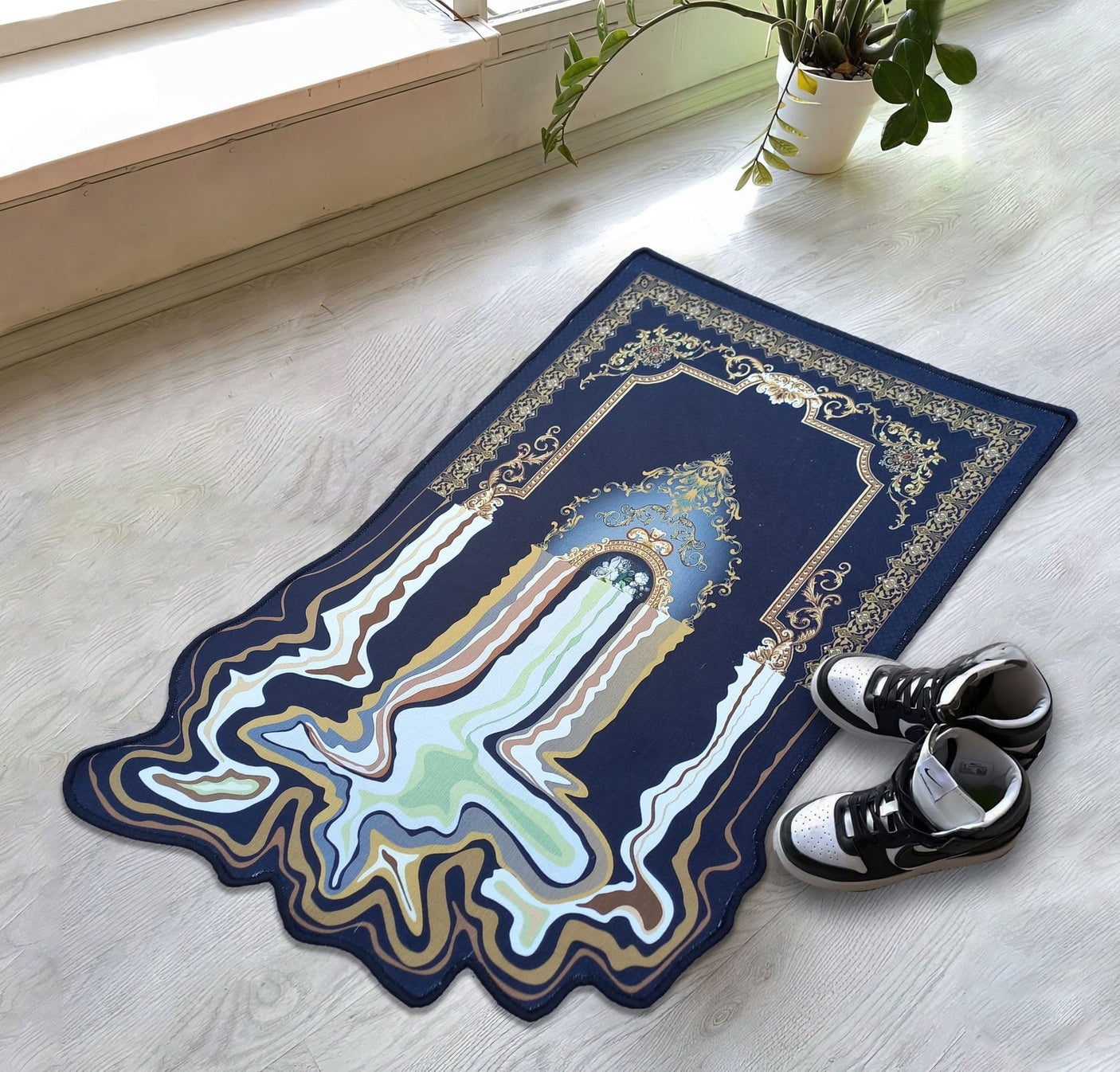 Melting Rug 2x3 Oriental Design Melting Area Rug Machine Washable Traditional Carpet Nonslip Mat Scandinavian Melting Rug for Living Room Bedroom Kitchen Abstract Rug Fabric Surface - Build Your Ideas