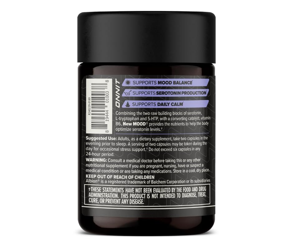 ONNIT New Mood Daily Stress Support Capsules, Sleep and Mood Support Supplement for Men and Women, Daily Stress Management Capsules, 30 Count - Build Your Ideas