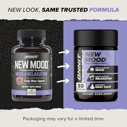 ONNIT New Mood Daily Stress Support Capsules, Sleep and Mood Support Supplement for Men and Women, Daily Stress Management Capsules, 30 Count - Build Your Ideas