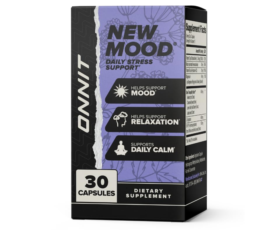 ONNIT New Mood Daily Stress Support Capsules, Sleep and Mood Support Supplement for Men and Women, Daily Stress Management Capsules, 30 Count - Build Your Ideas