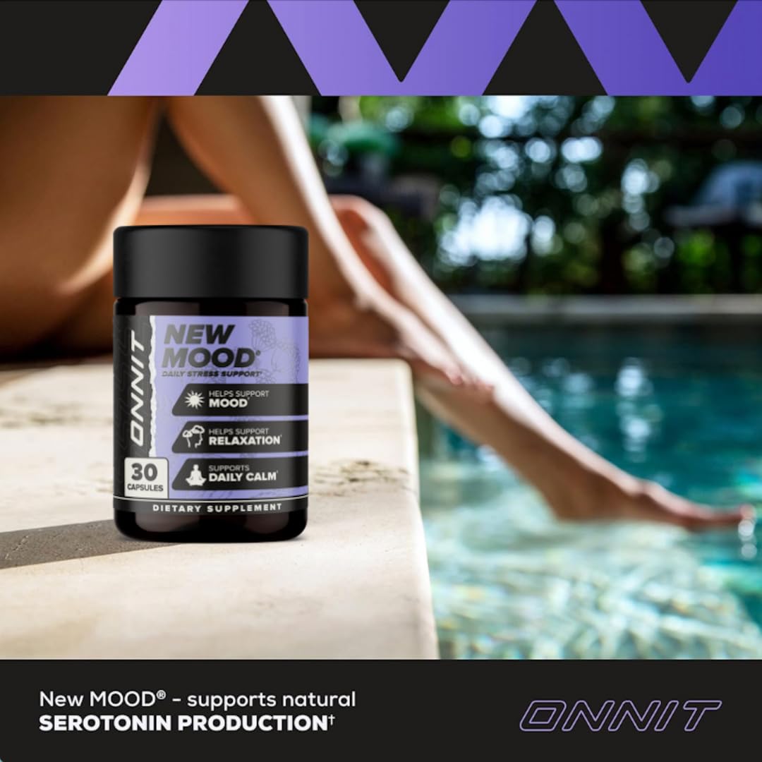 ONNIT New Mood Daily Stress Support Capsules, Sleep and Mood Support Supplement for Men and Women, Daily Stress Management Capsules, 30 Count - Build Your Ideas