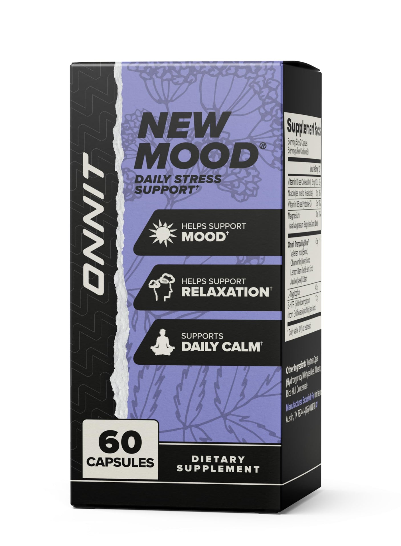 ONNIT New Mood Daily Stress Support Capsules, Sleep and Mood Support Supplement for Men and Women, Daily Stress Management Capsules, 30 Count - Build Your Ideas