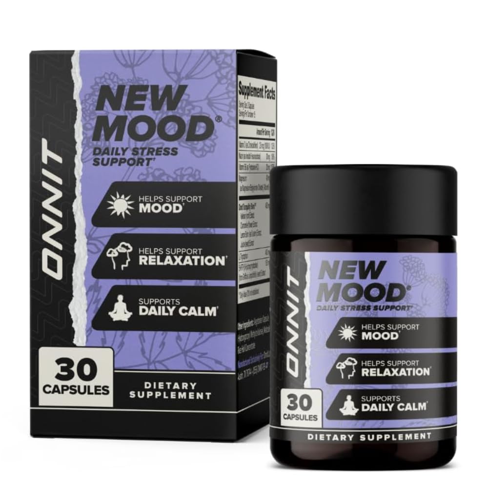 ONNIT New Mood Daily Stress Support Capsules, Sleep and Mood Support Supplement for Men and Women, Daily Stress Management Capsules, 30 Count - Build Your Ideas