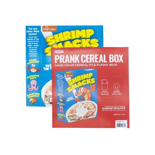 Prank Pack Cereal Box: Shrimp Smacks, Prank Gift Box, Prank Perfect for Kids, Novelty Gifting Box for Pranksters - Build Your Ideas
