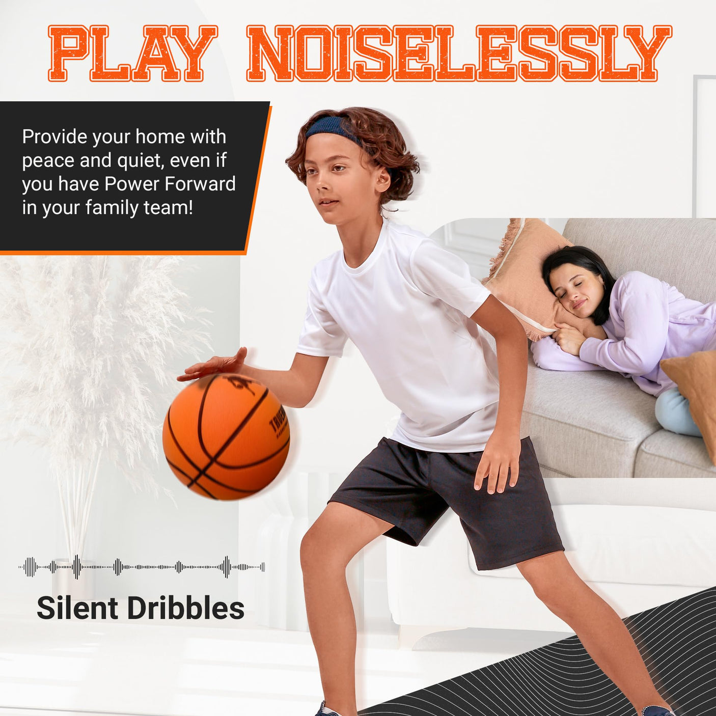 Silent Basketball – Indoor Basketball (PRO Version) - Grooved Foam Basketball for Quiet Dribbling and Indoor Training – Higher Bounce Noiseless Basketball - Non - Deforming Packaging - Build Your Ideas