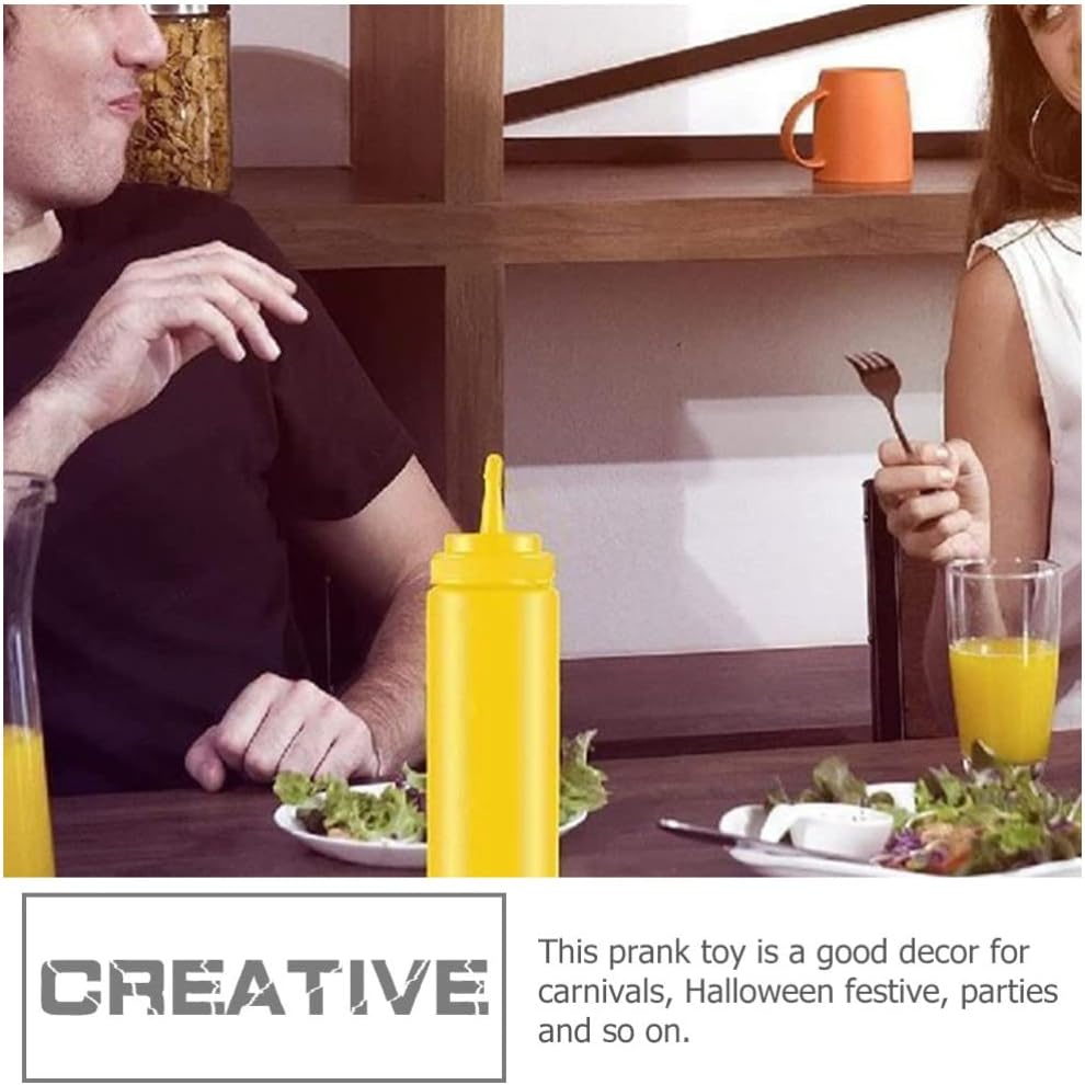 STOBOK 2Pcs Fake Mustard and Ketchup Bottle Funny Fake Salad Dressing Bottle Prank Toys Phoney Condiment Squirt Bottle Toy for Adults Kids Halloween Party - Build Your Ideas
