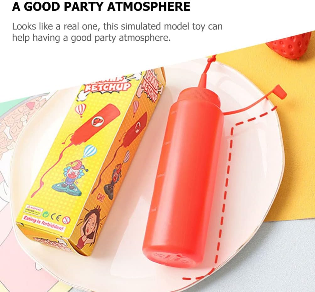 STOBOK 2Pcs Fake Mustard and Ketchup Bottle Funny Fake Salad Dressing Bottle Prank Toys Phoney Condiment Squirt Bottle Toy for Adults Kids Halloween Party - Build Your Ideas