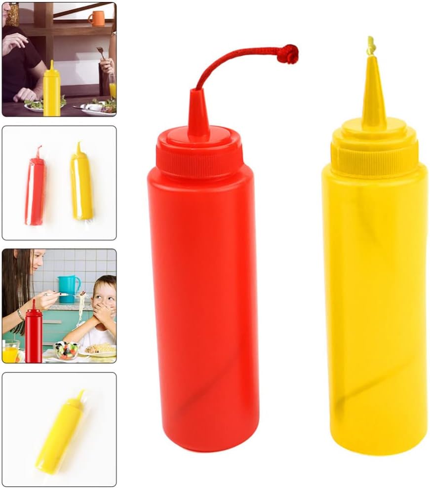 STOBOK 2Pcs Fake Mustard and Ketchup Bottle Funny Fake Salad Dressing Bottle Prank Toys Phoney Condiment Squirt Bottle Toy for Adults Kids Halloween Party - Build Your Ideas