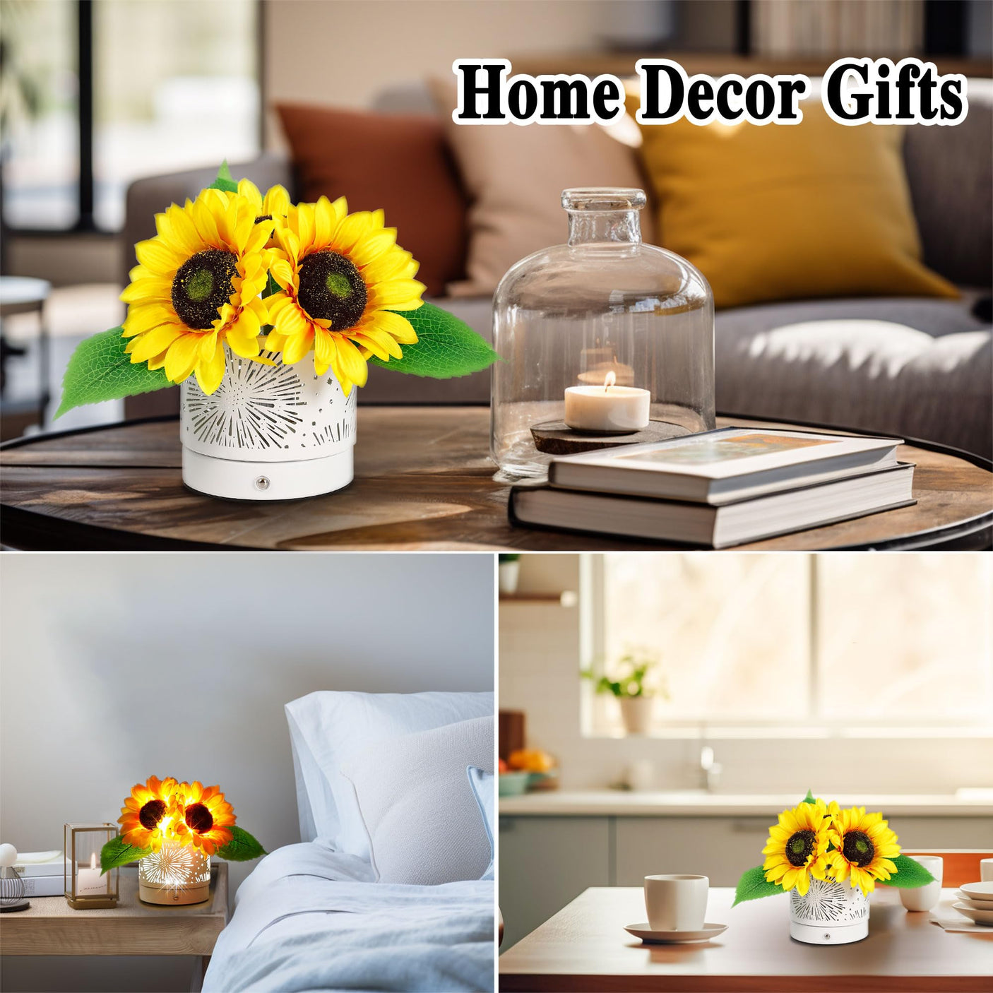 Sunflower LED Lamp for Women, Mother's Day Ideal for Bedroom Decor Sunflower Gifts for Mom Grandma Teacher Aunt Girlfriends Coworker Friend Wife Mothers Anniversary Birthday Christmas - Build Your Ideas