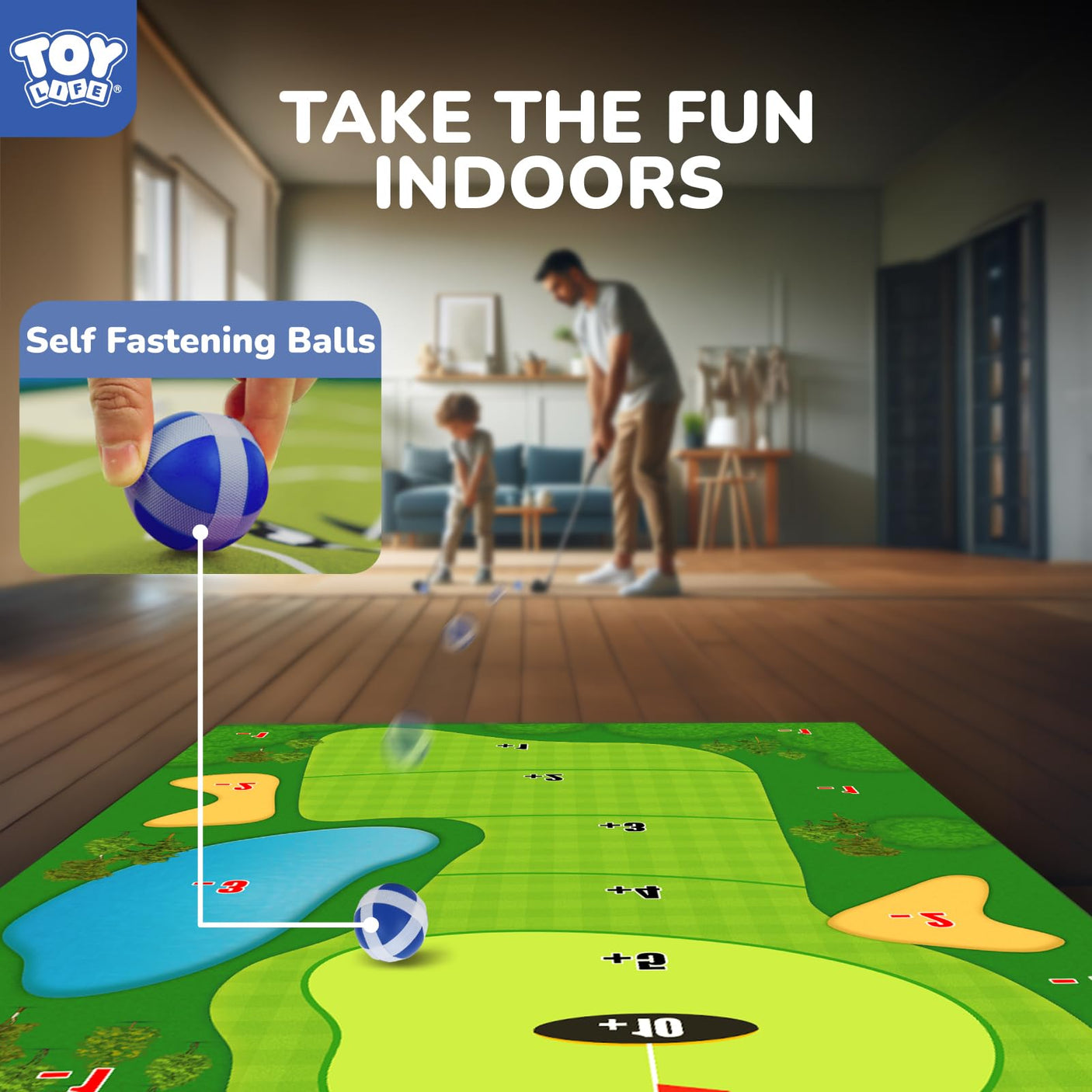 TOY Life Chipping Golf Game Mat Indoor Outdoor Games for Adults and Family Kids Outdoor Play Equipment Stick Chip Game Indoor Golf Set Backyard Games Outdoor Toys for Kids - Build Your Ideas