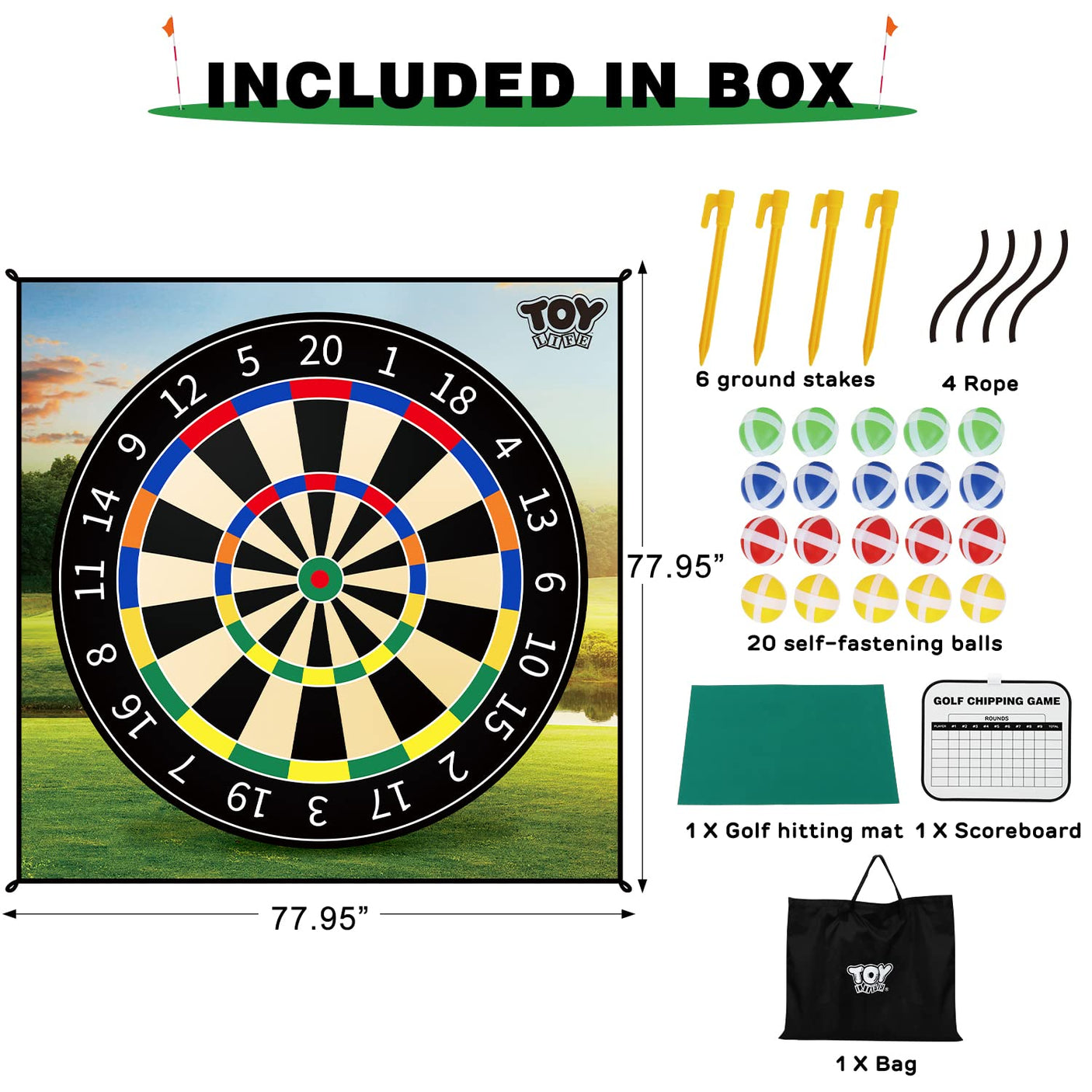 TOY Life Chipping Golf Game Mat Indoor Outdoor Games for Adults and Family Kids Outdoor Play Equipment Stick Chip Game Indoor Golf Set Backyard Games Outdoor Toys for Kids - Build Your Ideas