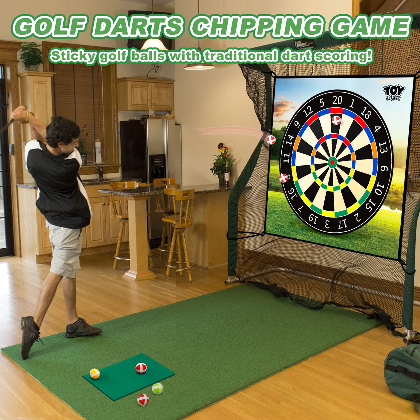 TOY Life Chipping Golf Game Mat Indoor Outdoor Games for Adults and Family Kids Outdoor Play Equipment Stick Chip Game Indoor Golf Set Backyard Games Outdoor Toys for Kids - Build Your Ideas