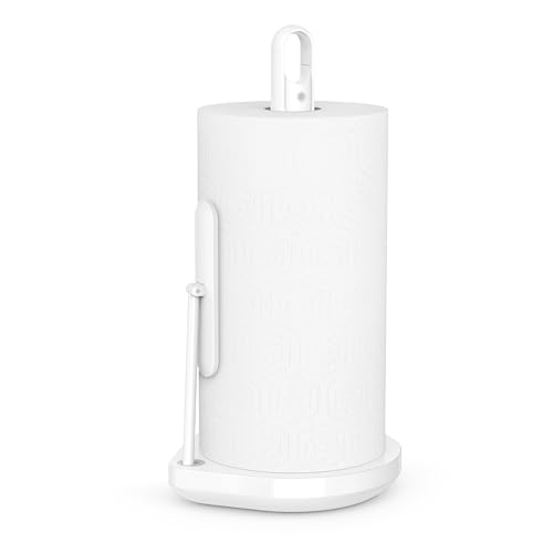 simplehuman Standing Paper Towel Holder with Spray Pump, Brass Stainless Steel, Gold