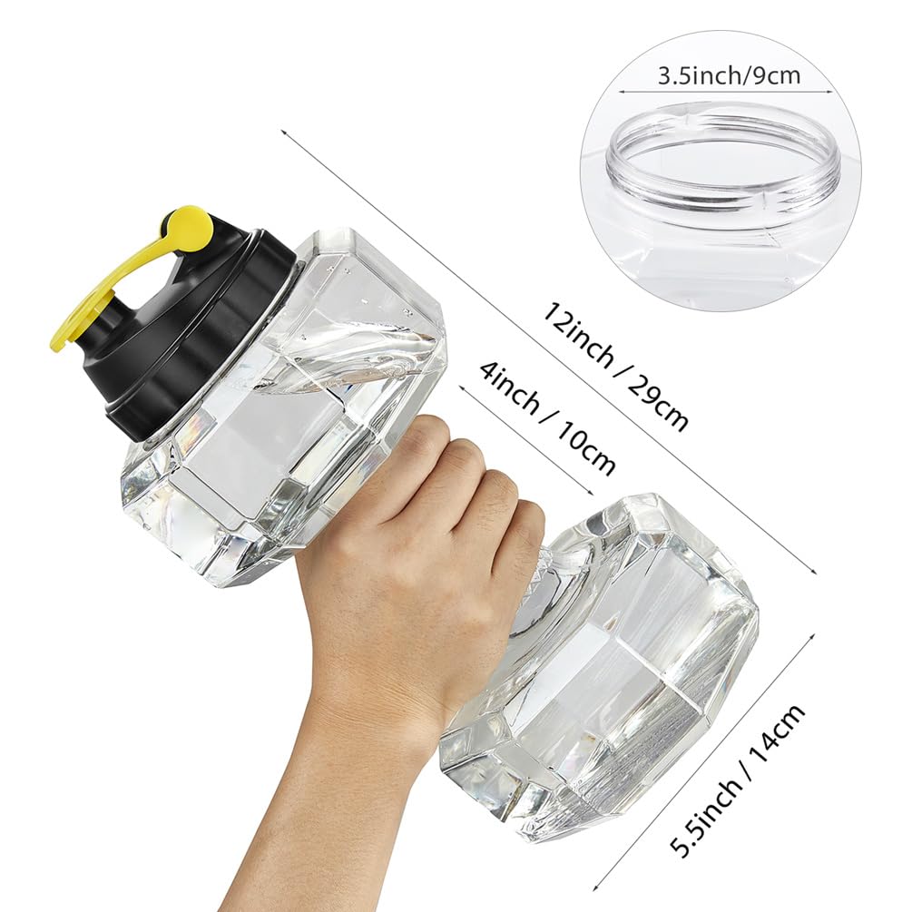 2.2L / 75Oz Dumbbell Shape Water Bottle, PETG Eco - friendly Sports Fitness Exercise Water Jug for Gym, Yoga, Running, Outdoors, Cycling, and Camping - Build Your Ideas