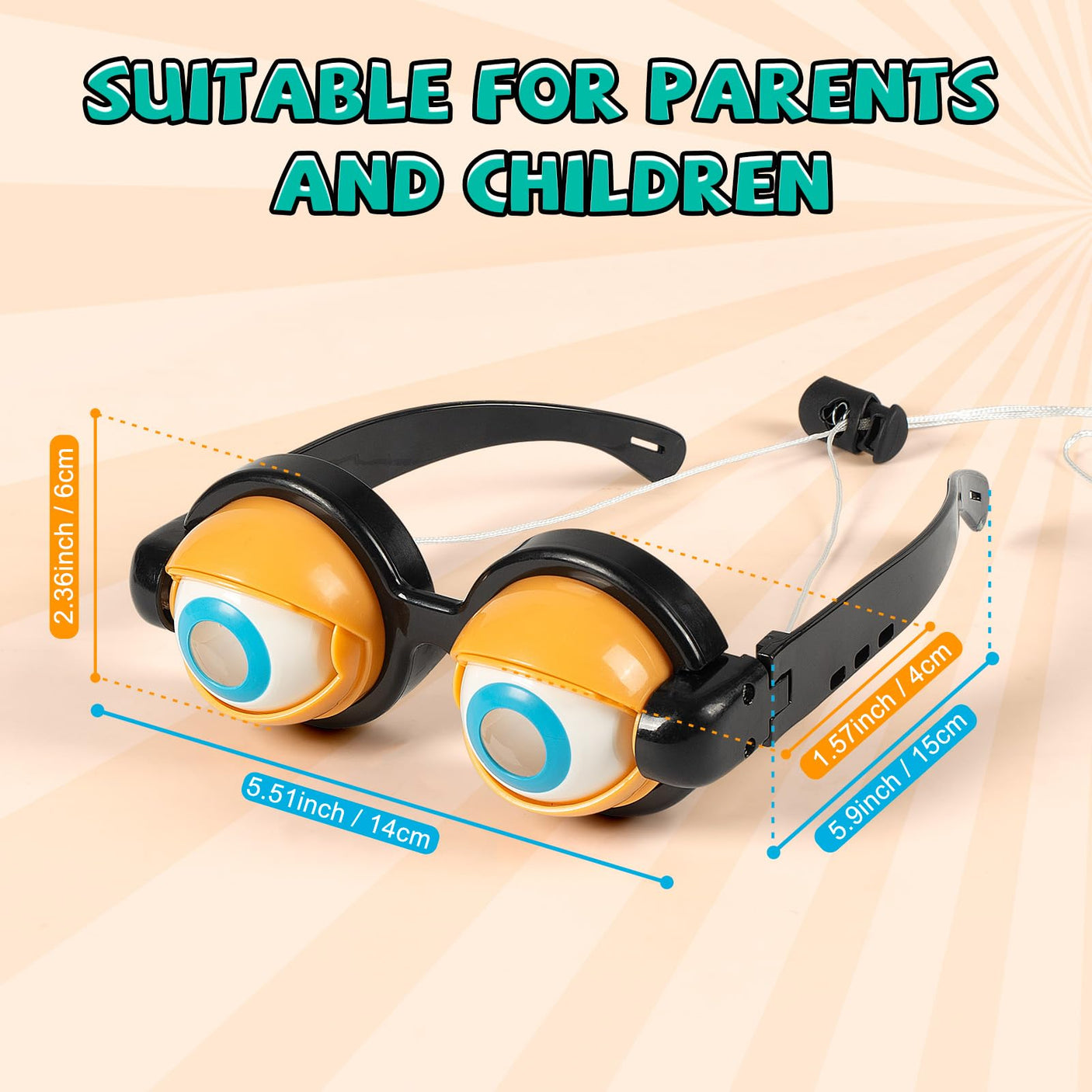2PCS Funny Glasses for Adults Crazy Eye Glass Googly Eye Glasses Adult Size Silly Sunglass With Blinking Eyeball On Them Novelty Eyeglasses for Kids Hilarious Gag Gifts Prank Stuff Goofy Glasses Joke - Build Your Ideas