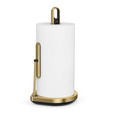 simplehuman Standing Paper Towel Holder with Spray Pump, Brass Stainless Steel, Gold
