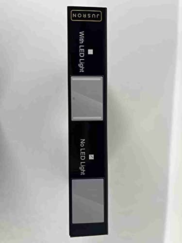 JUSRON 360 Viewing Angle Self Hair Cutting Mirror, Clear Anti-Fog HD Glass (Black Without LED Without Accessories)