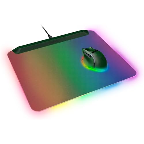 Razer Firefly V2 Pro Fully Illuminated RGB Gaming Mouse Mat: Backlit Design - 15 Zone Chroma Lighting - USB 2.0 Port - Detachable USB Type C Cable - Micro Textured Surface - Anti Slip Base