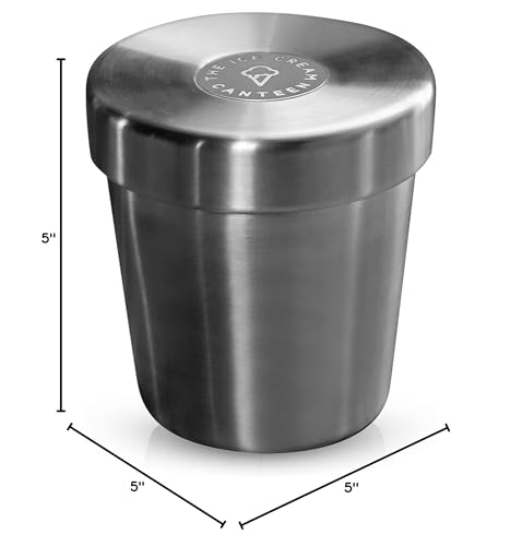 Vacuum Insulated Ice Cream Pint Cooler Keeps Frozen for hours enjoy ice cream anywhere (Stainless Steel)