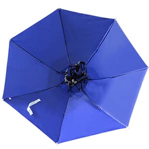 NEW-Vi Fishing Umbrella Hat Folding Adjustable Sun Rain Cap, 37.4”Oversize Hands Free Umbrellas, 7-Ribs Anti-UV Waterproof Headwear for Fishing Gardening Golf Sunshade Outdoor